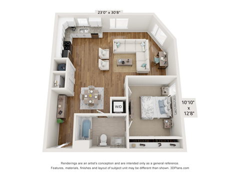 bedroom floor plan | luxury apartments in towson md | the southerly